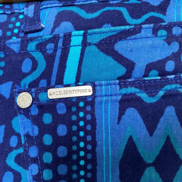 Celebrity Pink Moroccan Blue Pattern Jeans - Picture 6 of 9